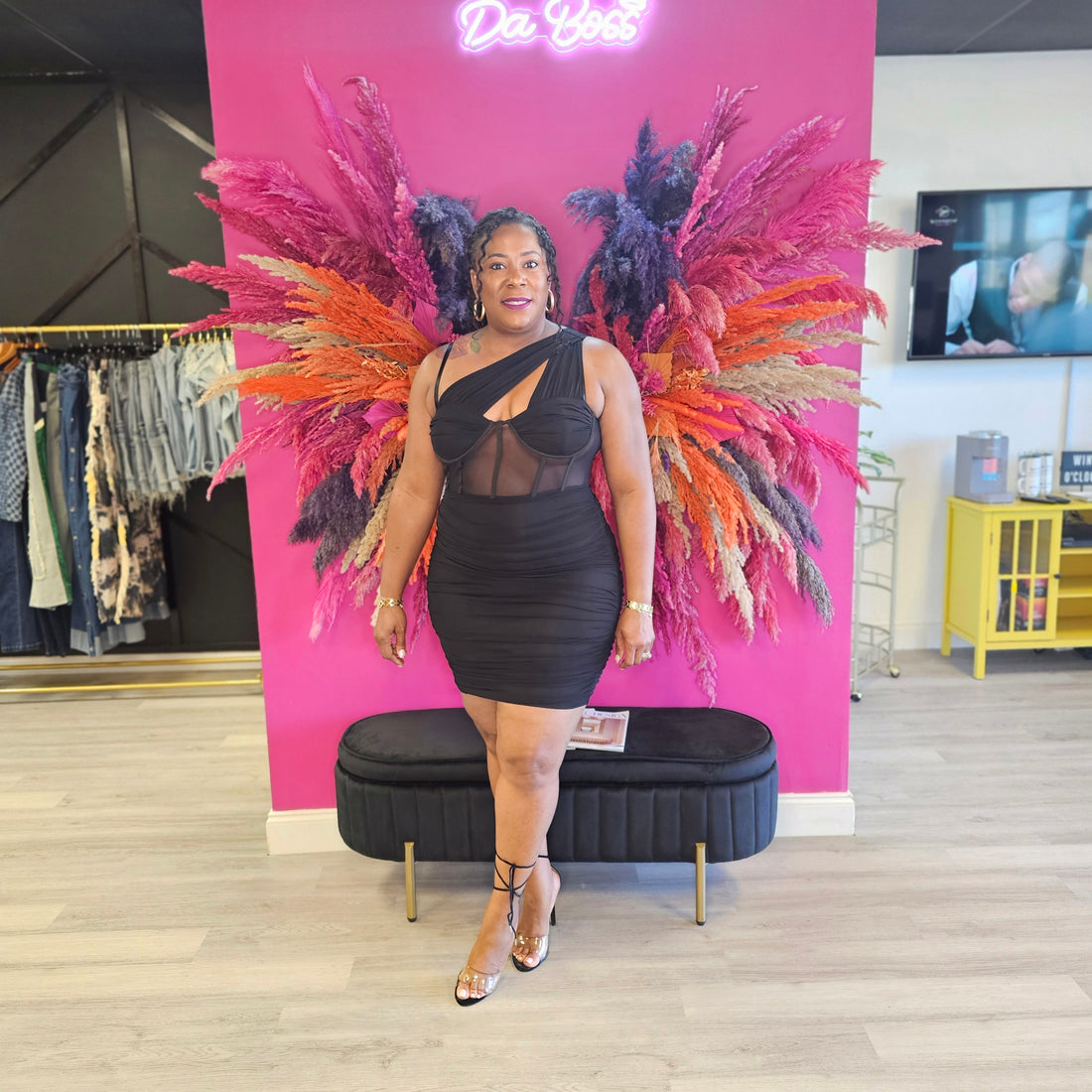 95 Degrees Black Midi Dress