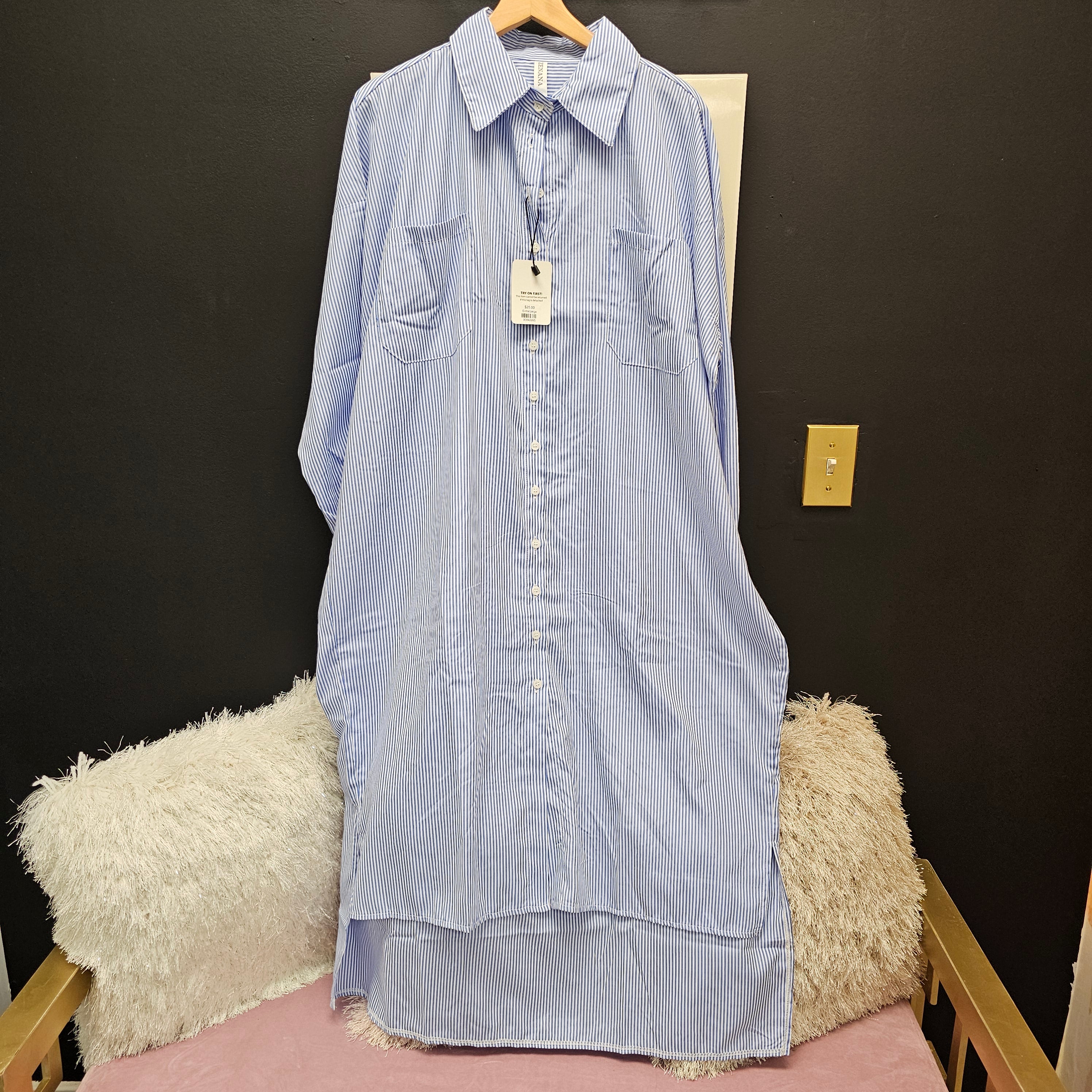 Blue & White Stripe Dress/Top