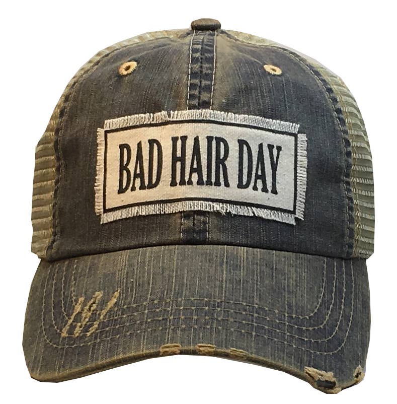 Bad Hair Day Distressed Trucker Hat Baseball Cap