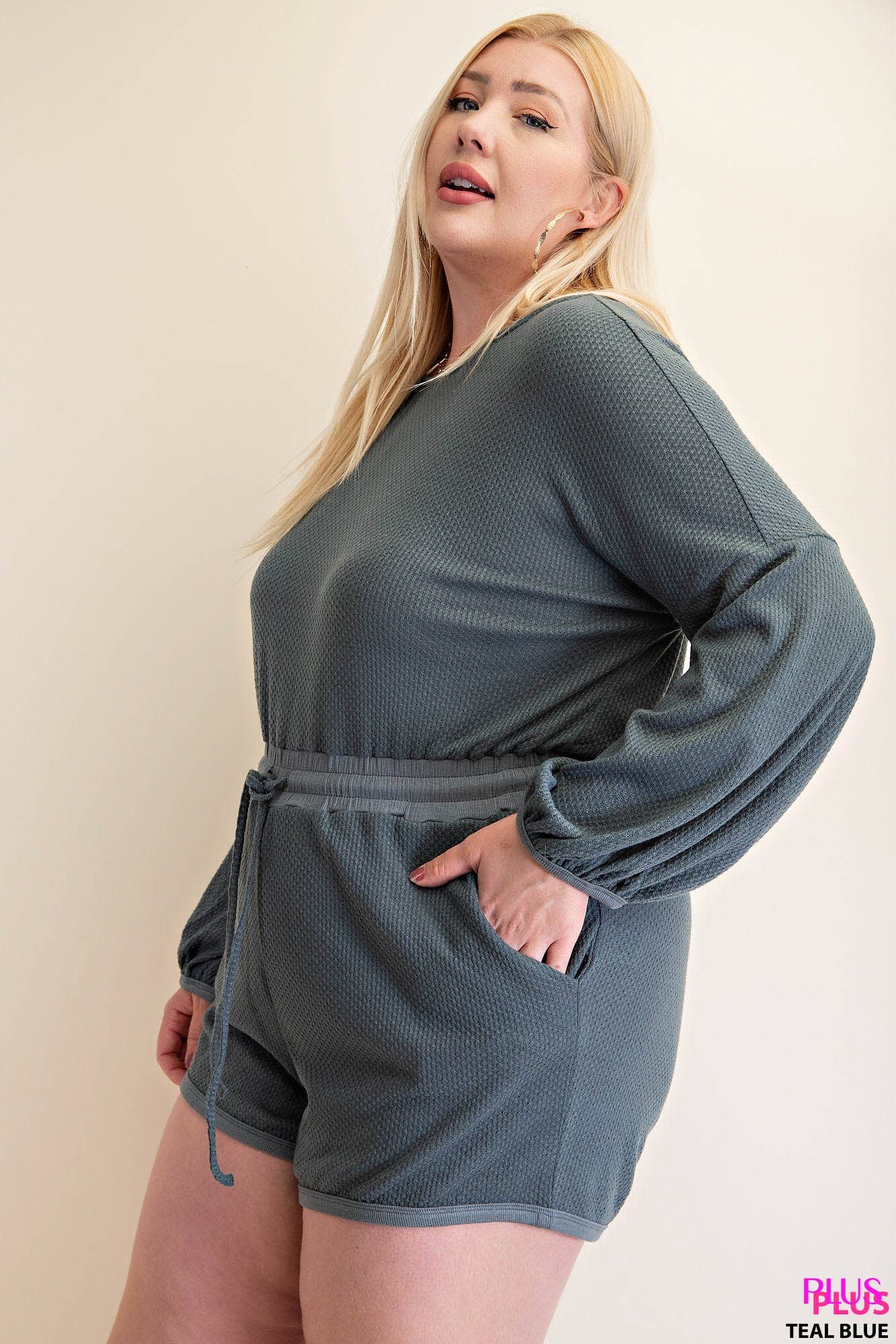 THERMAL LONG SLEEVE LOUNGE ROMPER