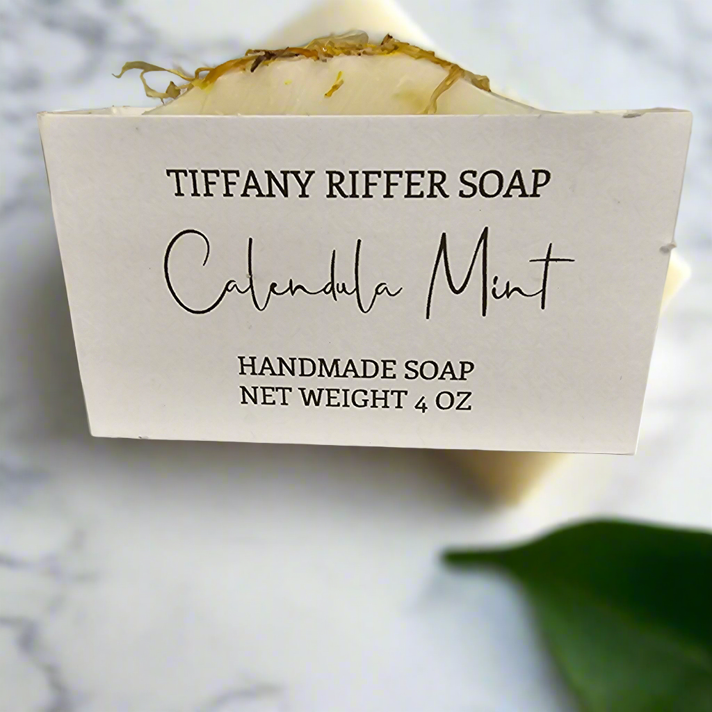 Calendula Mint Bar Soap - Gentle, Exfoliating Natural Soap