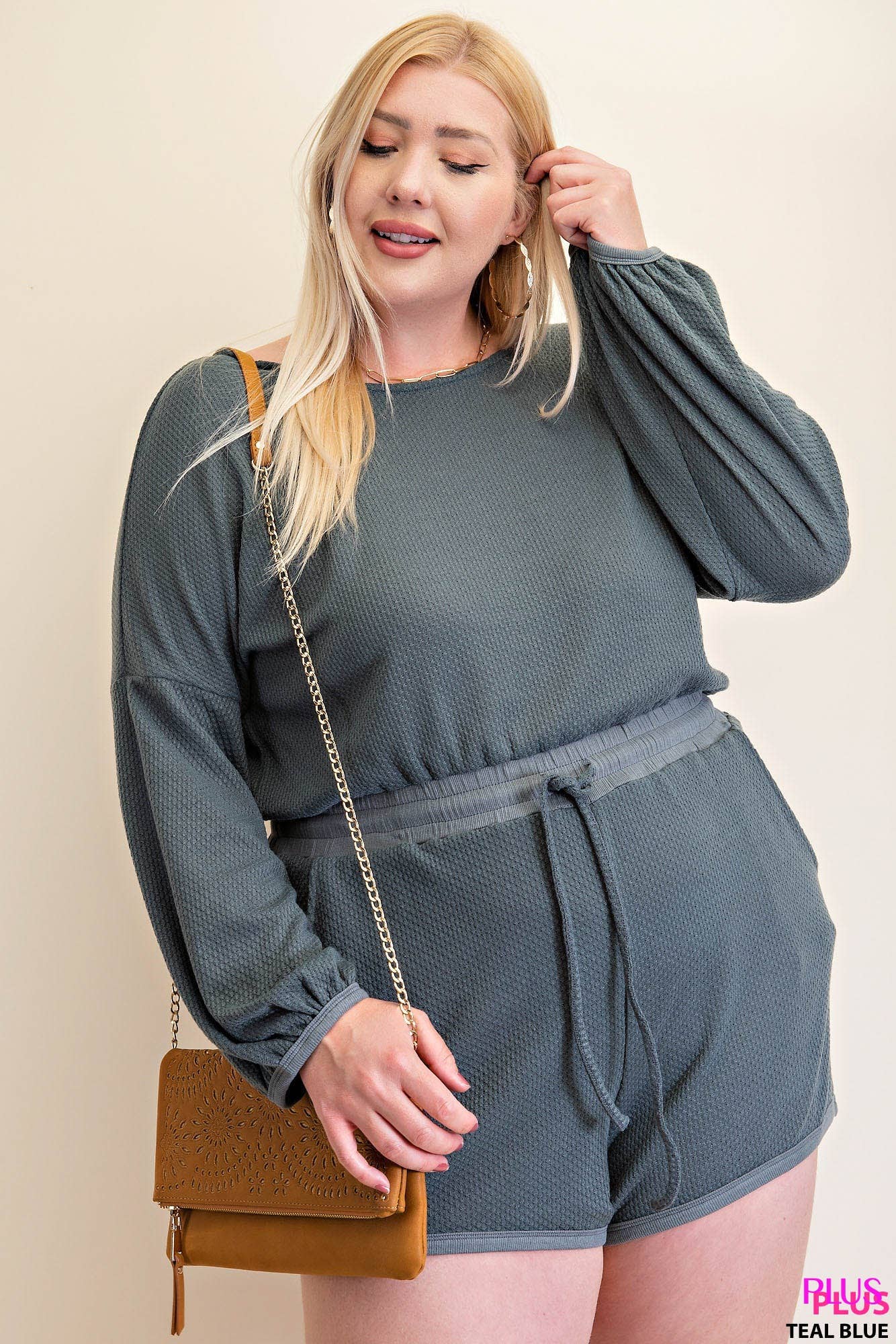 THERMAL LONG SLEEVE LOUNGE ROMPER