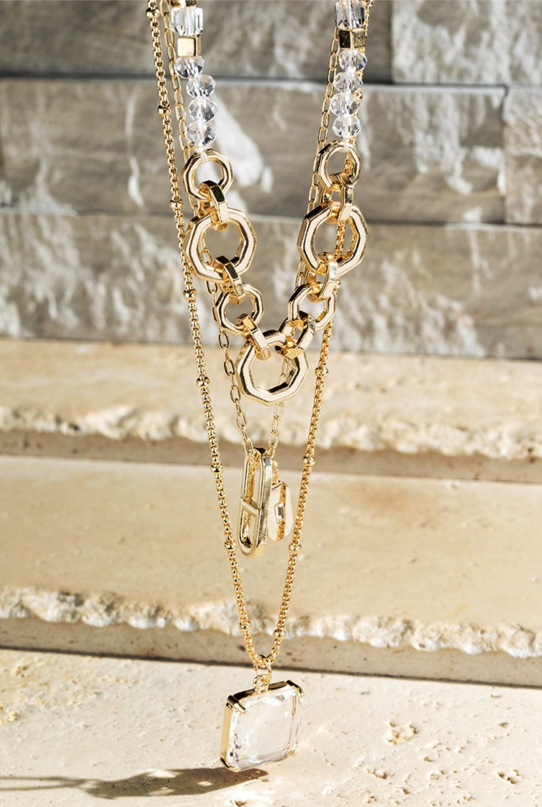 Brass & Glass Bead Necklace