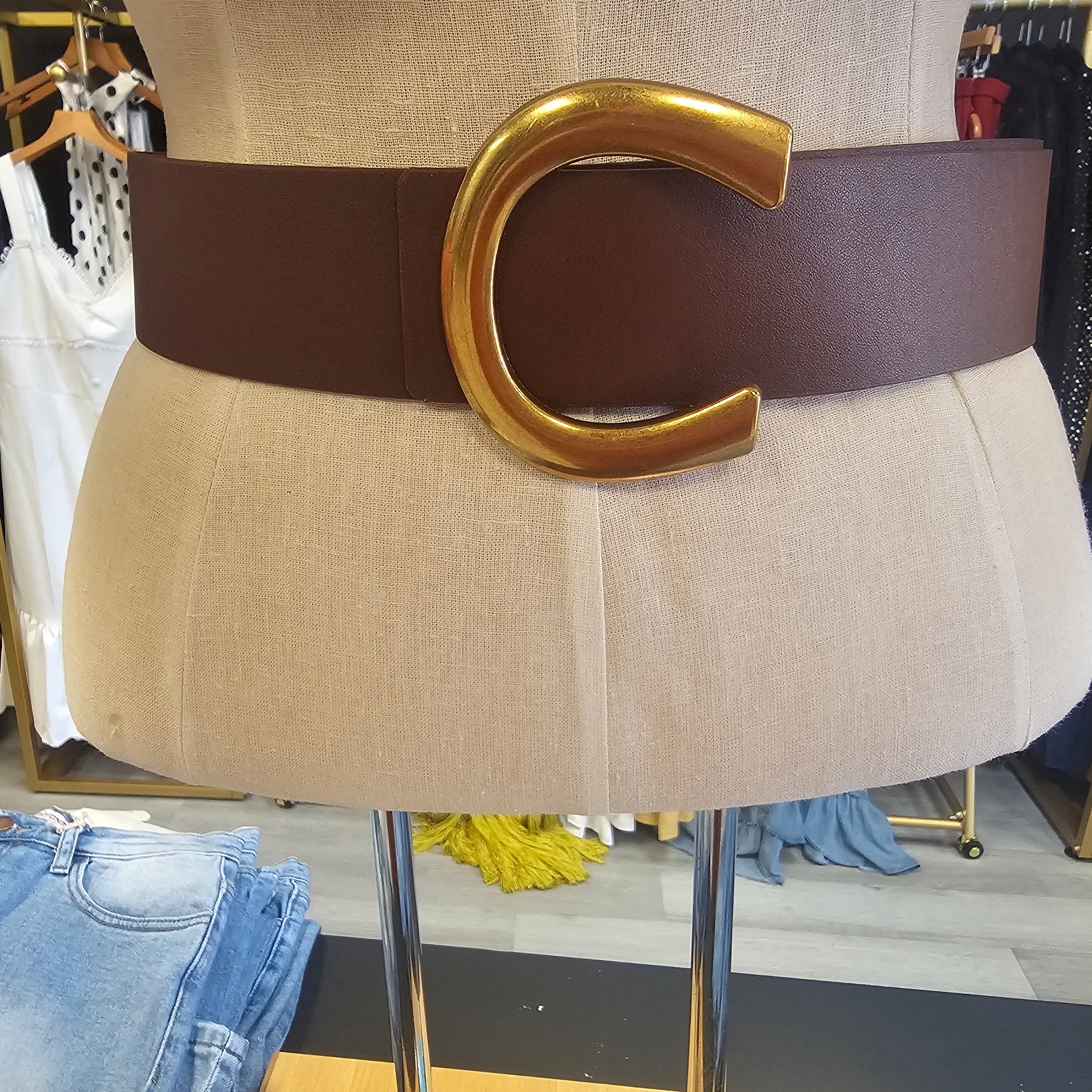 C Curve Large Buckle Belts
