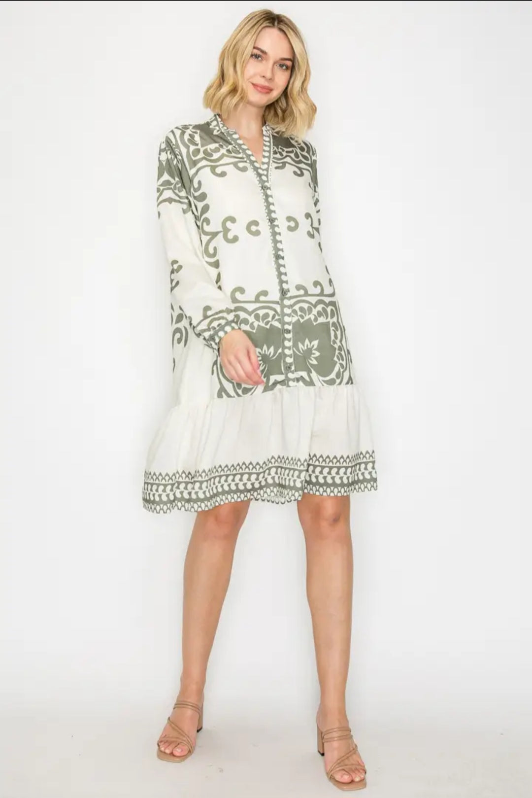 Jadira Mediterranean Print Dress
