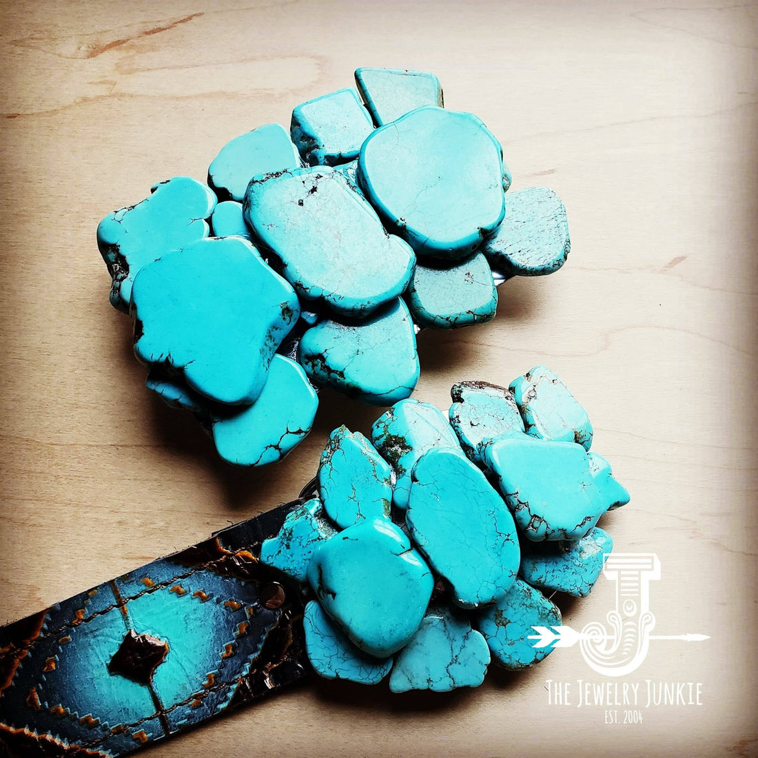 Large Turquoise Slab Belt Buckle 901f