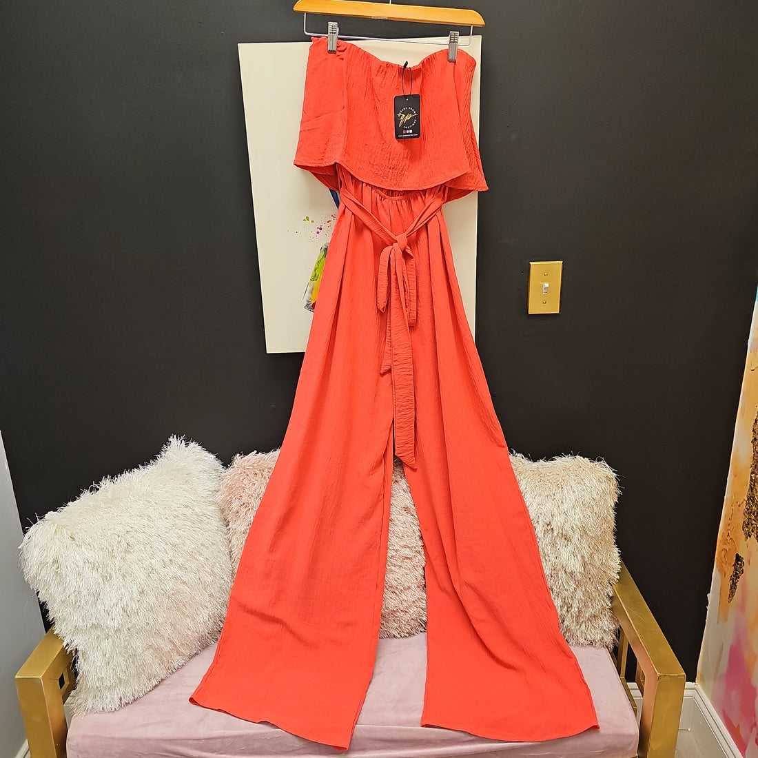 Salmon Sleeveless Jumpsuit