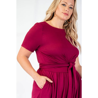 PLUS SIZE WRAP AROUND SHORT SLEEVE TOP N PANTS SET