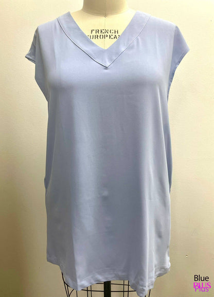 SOFT  FABRIC V NECK OFF SHOULDER SIDE POCKET  SHIF