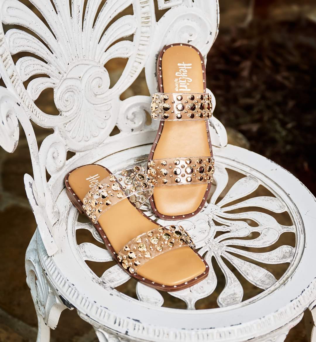 Clear Studded Sandals