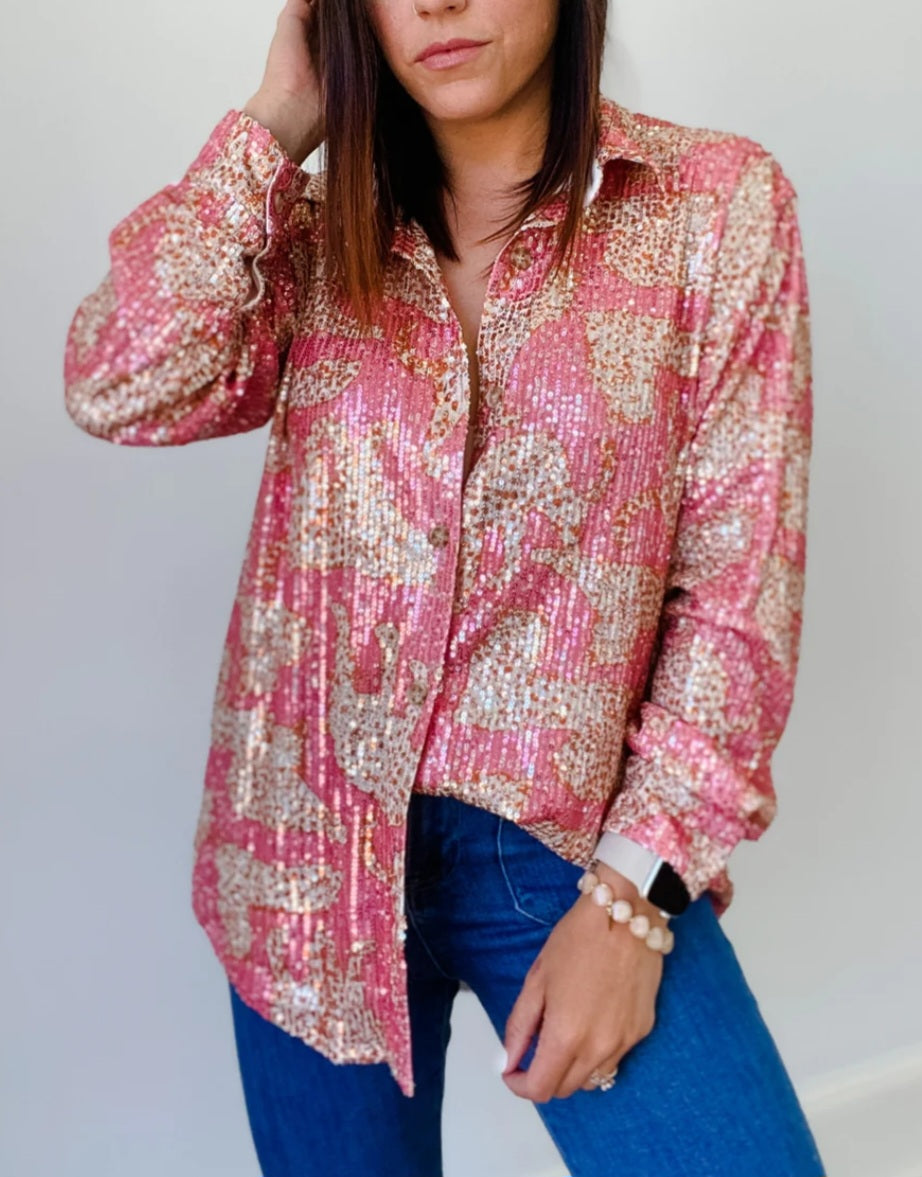 Pink Panther Sequin Top