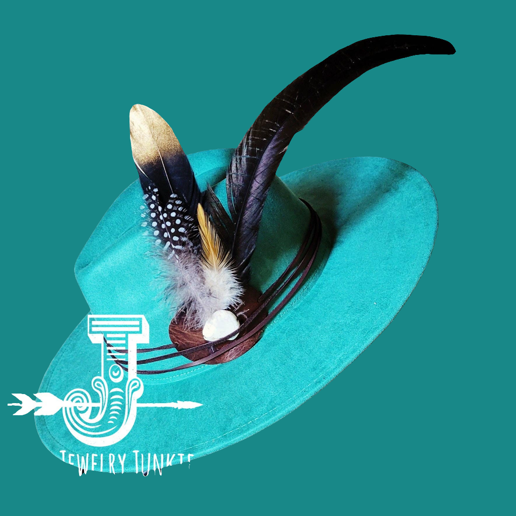Boho Western Hat w/ Choice of Feather Hat Band-Sage 982b