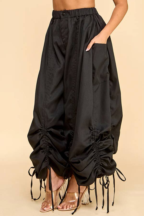 Loose Fit Palazzo Drawstring Pants