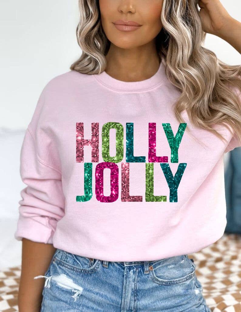 *HOLLY JOLLY* CHRISTMAS  CREWNECK SWEATSHIRT*