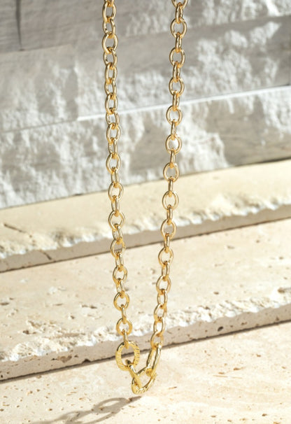 Metal Textured Linked Necklace