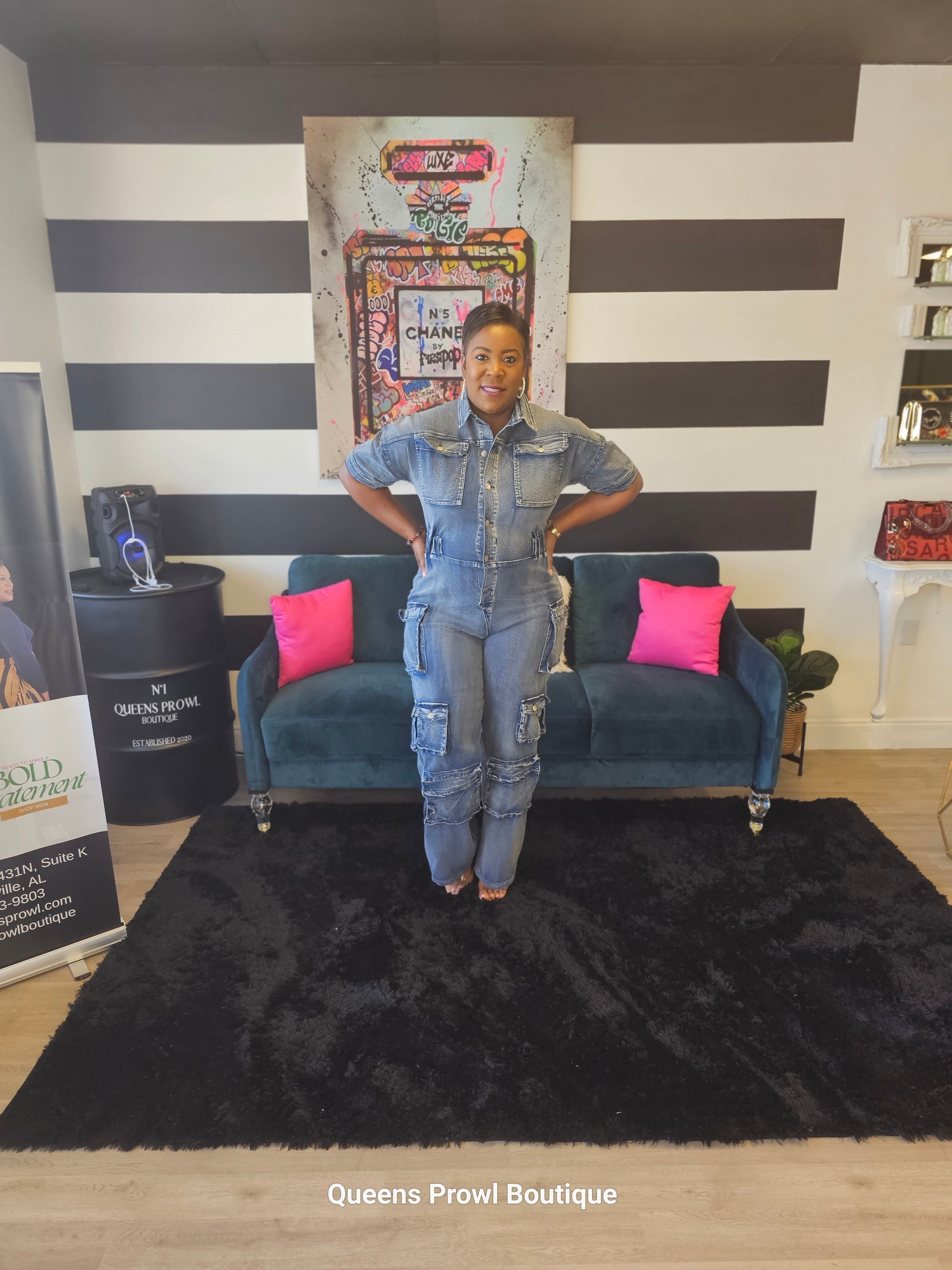 Denim Cargo Jumpsuit