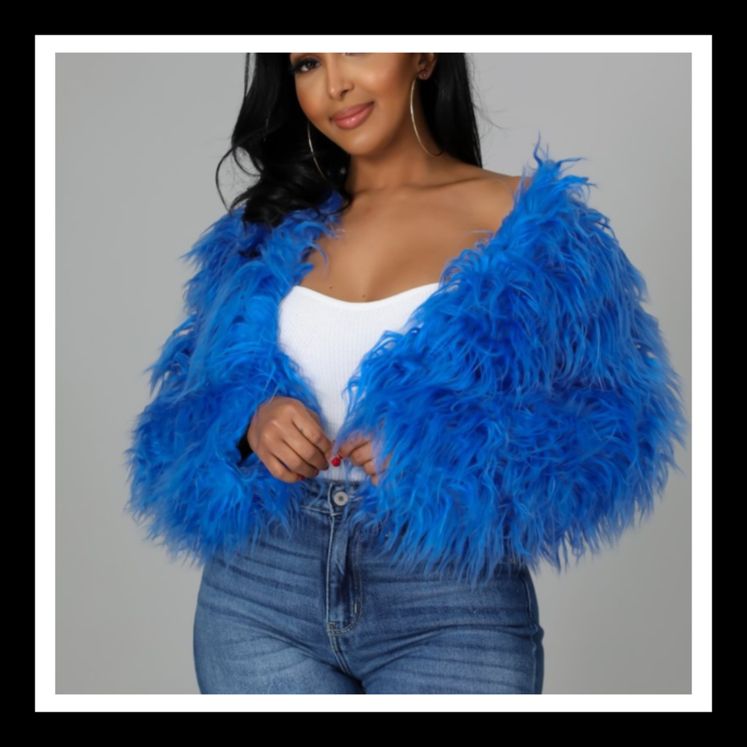 Icy Blue Faux Fur Jacket