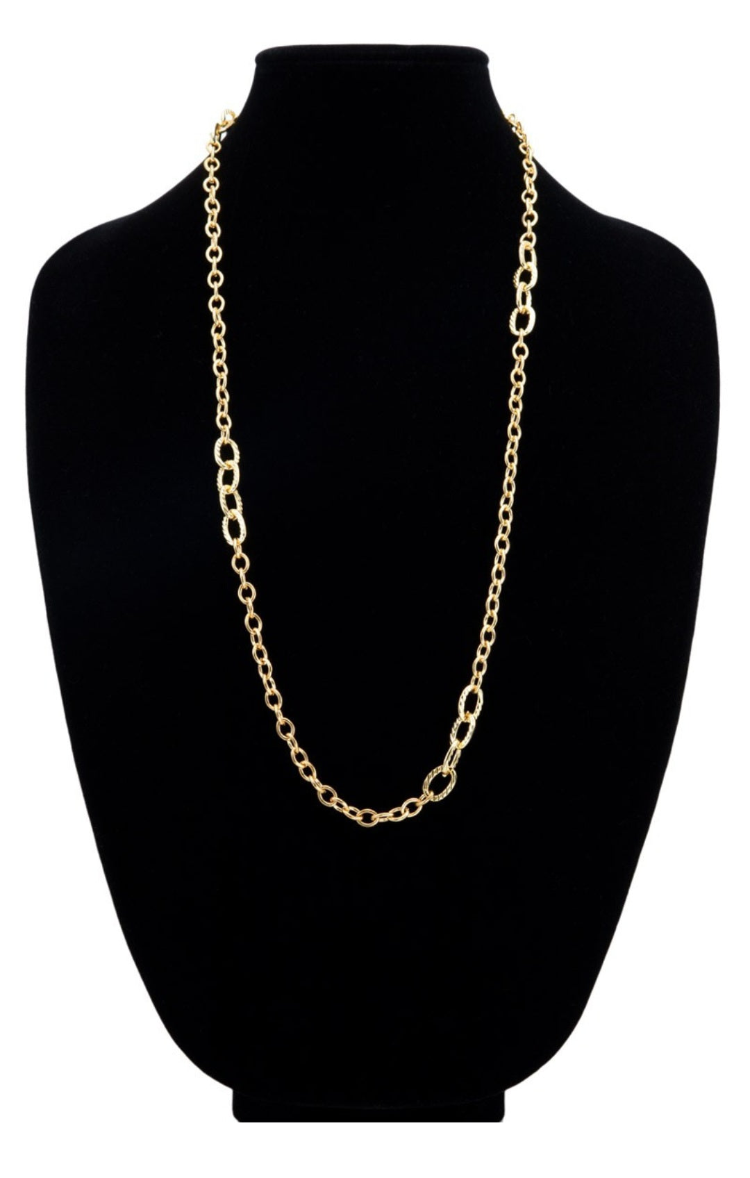 Metal Textured Linked Necklace