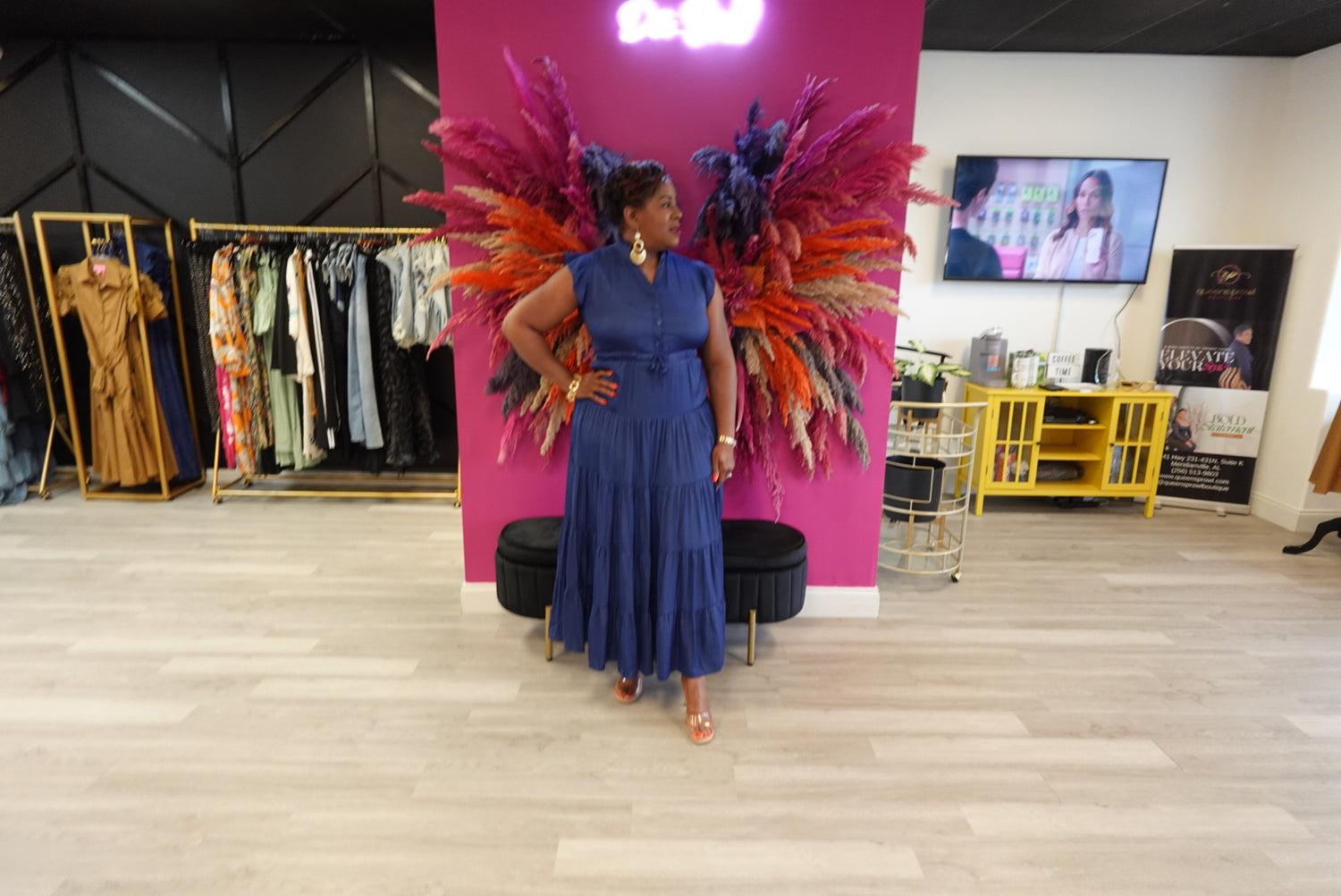 Satin Tiered Maxi Dress