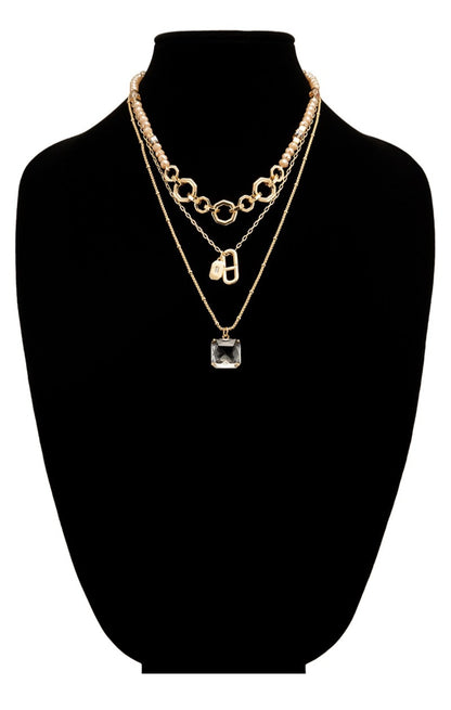 Brass &amp; Glass Bead Necklace