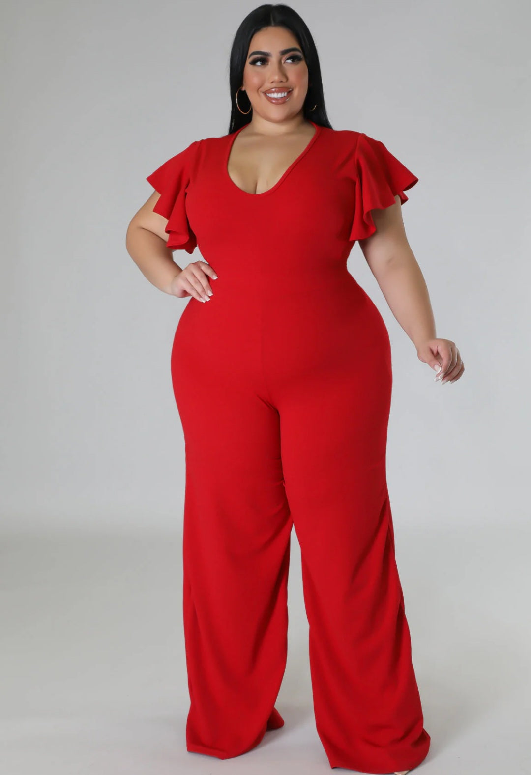Lady in Red Jumpsuit