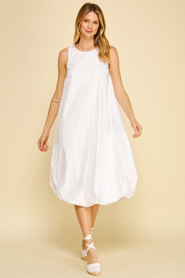 White Midi Bubble Dress